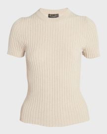 Loro Piana Cashmere Ribbed Knit Top at Neiman Marcus